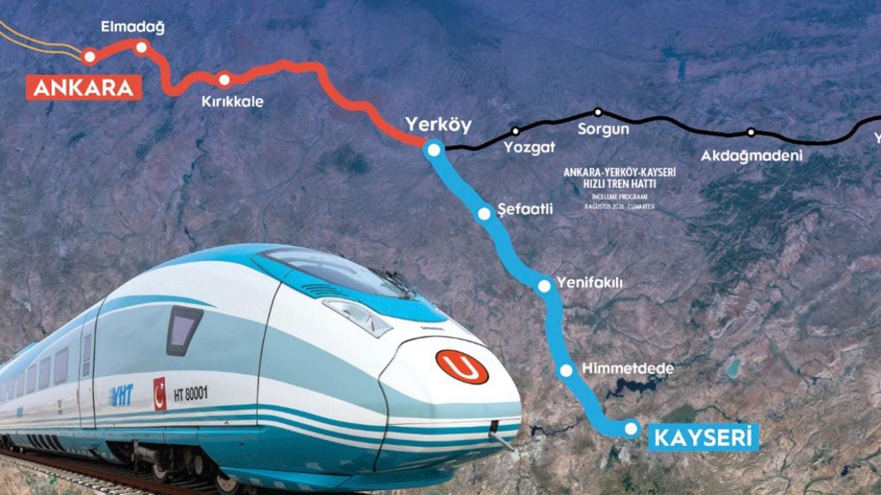 Demiryolu şantiyesinde yürütülen tünel ve hızlı tren hat altyapı çalışmaları